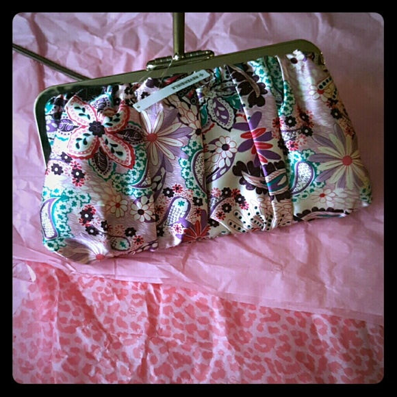 Floral Satin Reversible Clutch
