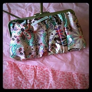 Floral Satin Reversible Clutch