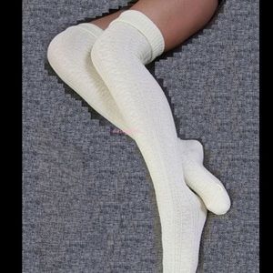 2 Pair Long Thigh High Knit Over Knee Socks Long Boot OTK Boot Cozy Cosplay OTK