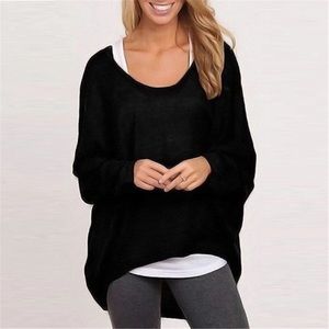 Casual black pullover knit