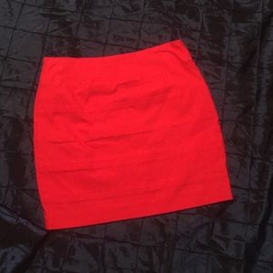 Bright red pencil skirt