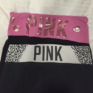2 pairs of VS PINK yoga pants