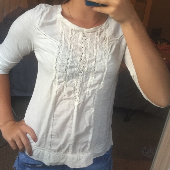 Anthropologie White Top- size medium