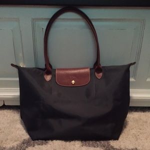 Longchamp Le Pliage Large Tote in Gunmetal