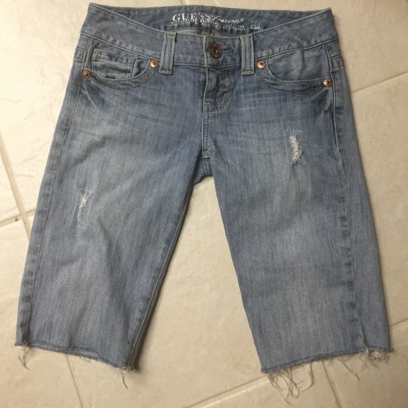 Guess distressed Jean shorts