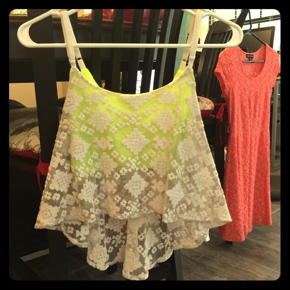 High low lace crop top