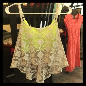 High low lace crop top