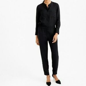 Jcrew Drapey oxford crepe long-sleeve jumpsuit NEW