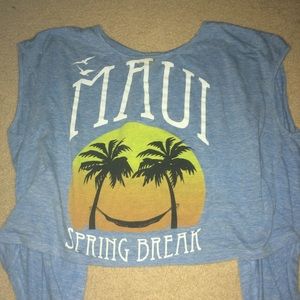 Sleeveless open tying back Maui top