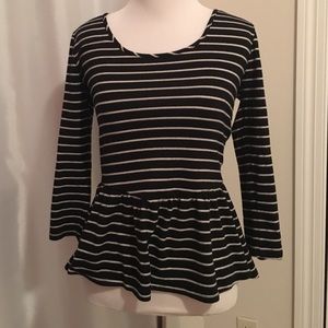 Black and white ballerina top