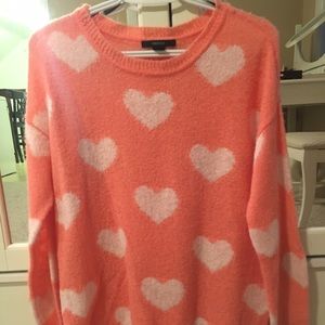 Orange heart sweater