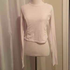 White long sleeve crop top