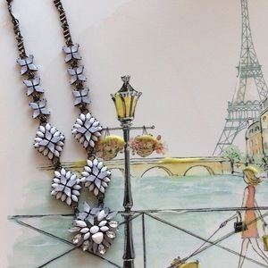 Bauble Bar Grey White Statement Necklace
