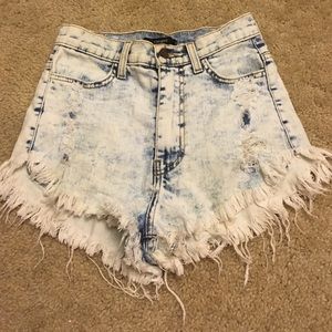 High waisted shorts.