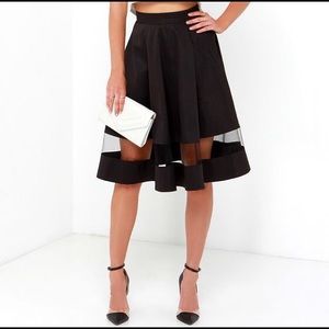 Lulu's Skirts - Lulu's Sheer and Now Black Midi Skirt Lulu's Skirts - Lulu's Sheer and Now Black Midi Skirt