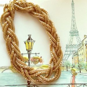 Gold braided necklace h&m