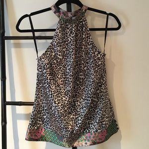 Silky Leopard Print Sleeveless Top