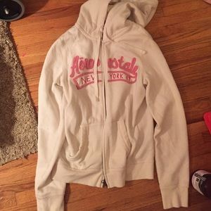 Aeropostale white zip up hoodie!