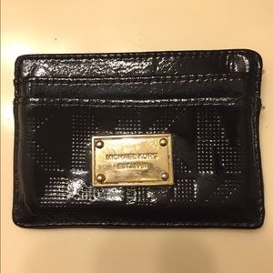 Authentic Micheal Kors patent leather card case