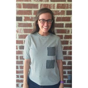 Navy and Cream Fitted T.