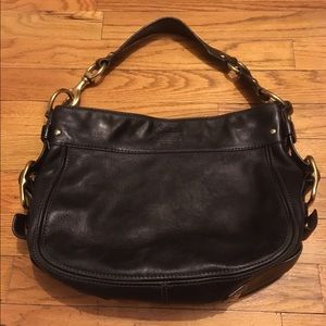 Black leather coach purse