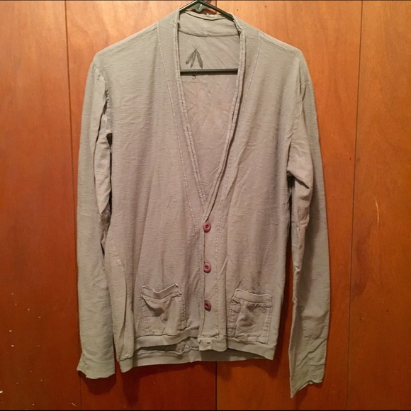 Gray Distressed Cardigan