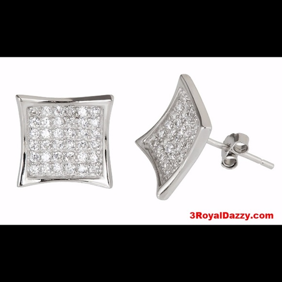 14k gold layer Large size Hip Hop Silver Earring