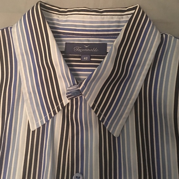 Striped Façonnable button down dress shirt
