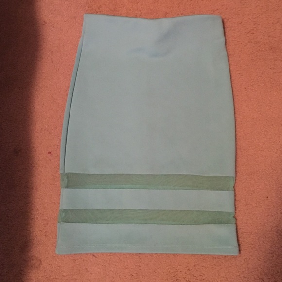 Tiffany blue body con pencil skirt