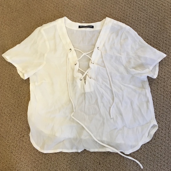 Brandy lace up crop