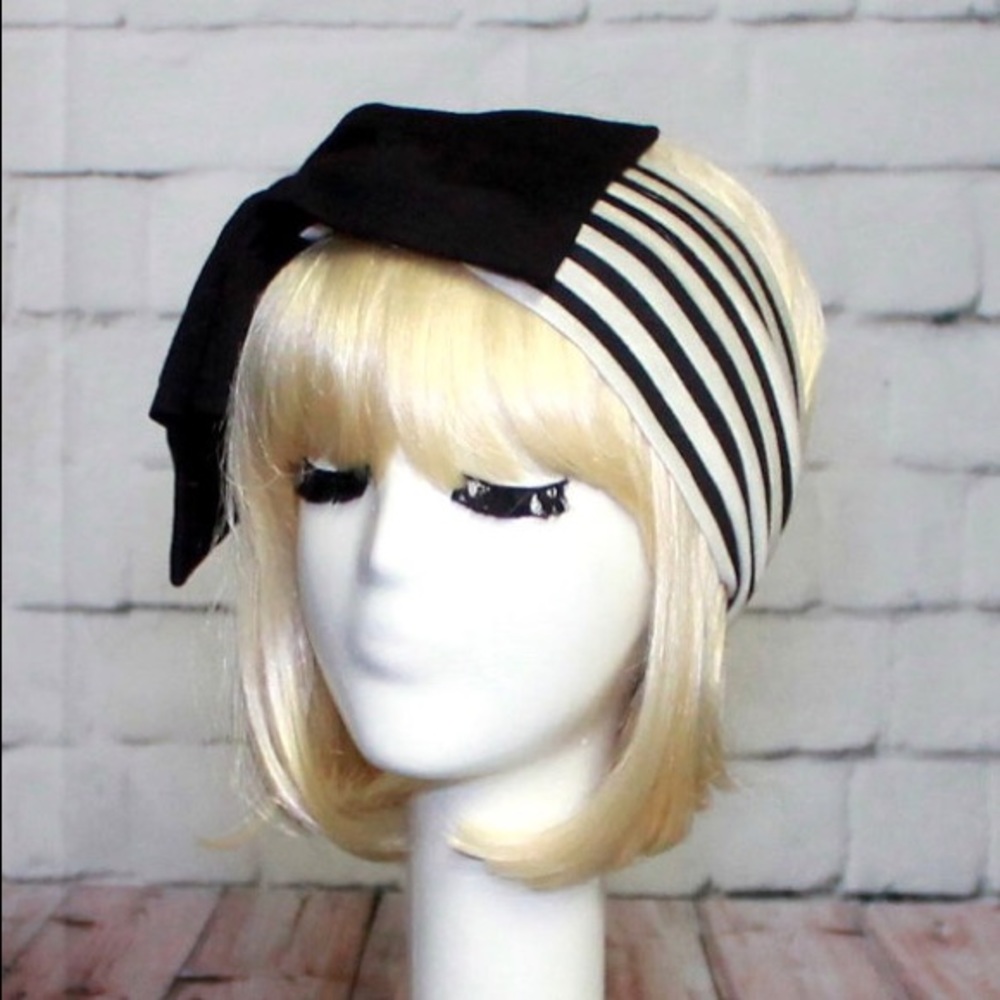 Striped headband bow - Picture 2 of 5