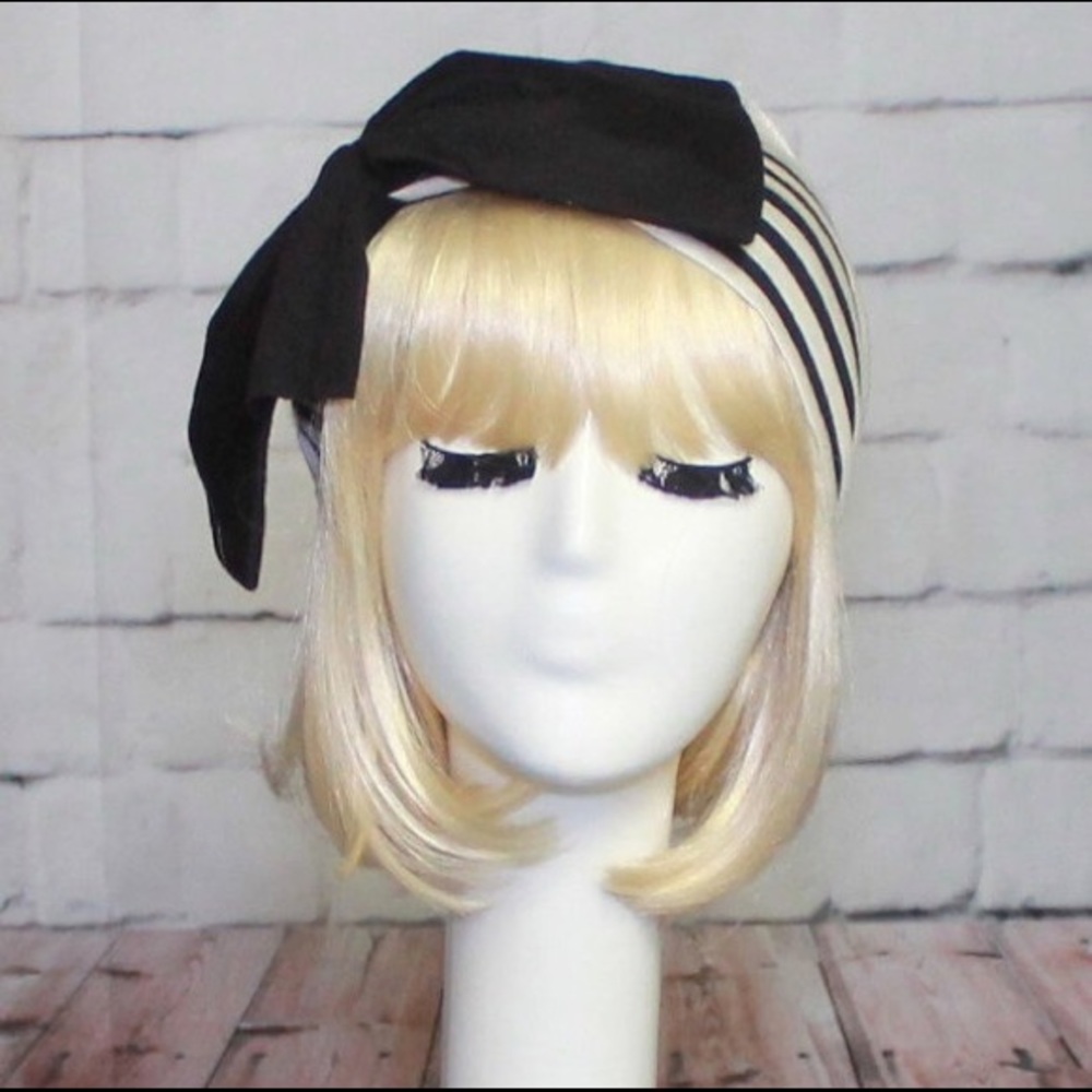 Striped headband bow - Picture 3 of 5