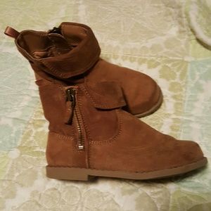 Toddler Girls Bootie Boots Zipper Brown