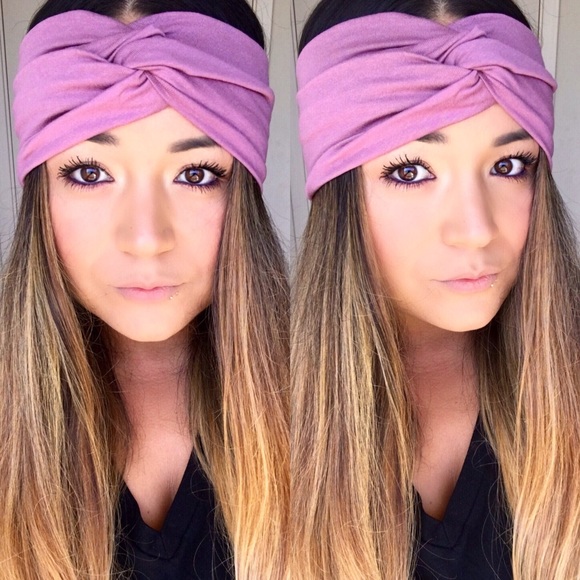 The faux turban in mauve love