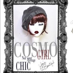 Sweater knit grey beret hat