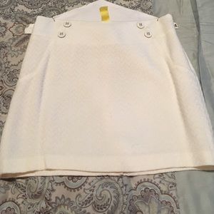 Winter white colored mid length skirt