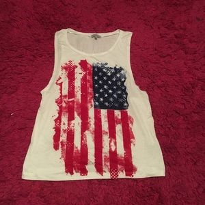 Charlotte Russe American flag tank top