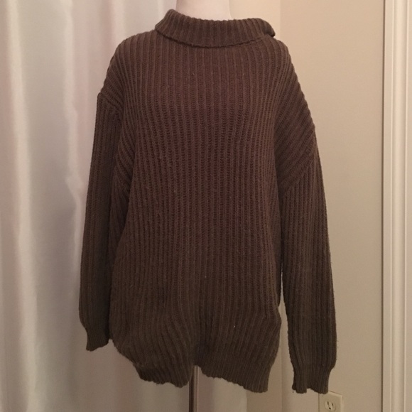 UO army green turtle neck sweater