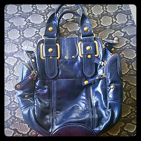 Hype satchel in navy blue