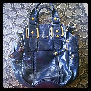 Hype satchel in navy blue