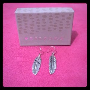 Etched Feather Earrings (Brand: Silpada)