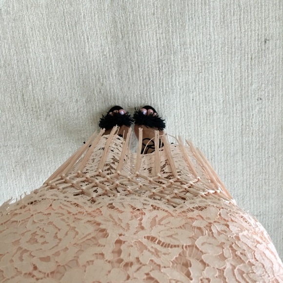 Topshop Skirts - NWT Topshop Exclusive Pink Lace Midi Fringe Skirt Topshop Skirts - NWT Topshop Exclusive Pink Lace Midi Fringe Skirt