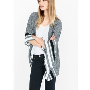 Express grey open poncho