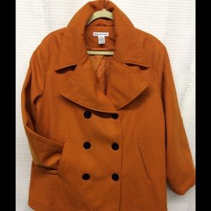 JESSICA LONDON CLASSIC Orange Peacoat Plus Sz 20P