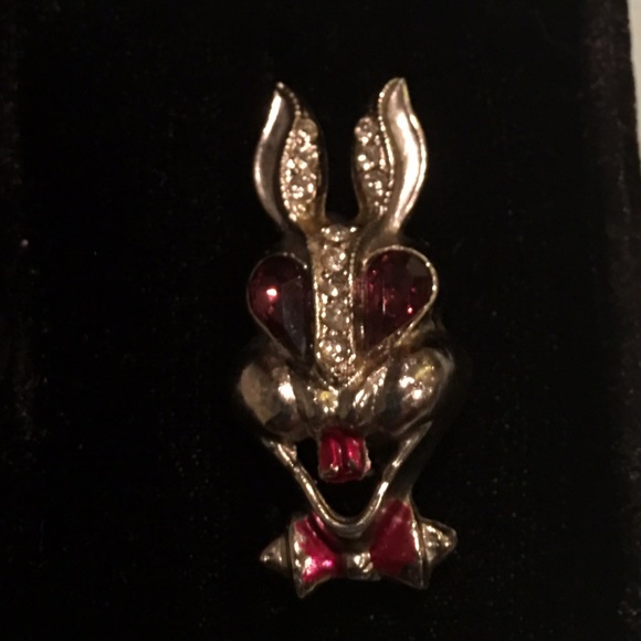 Vintage Rare 1950's Karu Rhinestone Bugs Bunny Pin - Picture 2 of 2