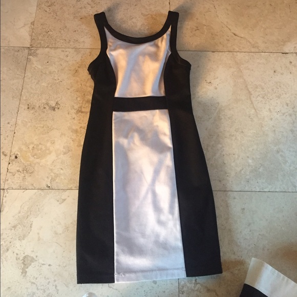 Black and white mini dress