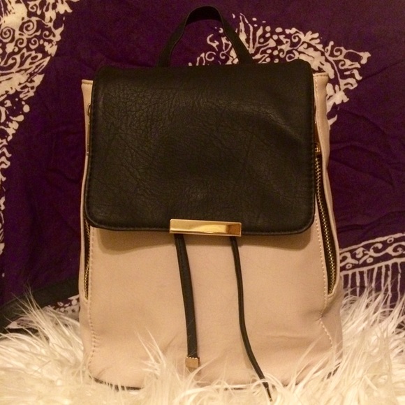 🎒 Nude and Black Messenger Bag.