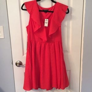 Lace-up Red Dress