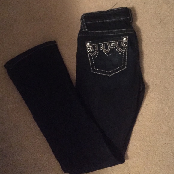 Buckle Bootcut jeans 28 reg. Dark wash with bling