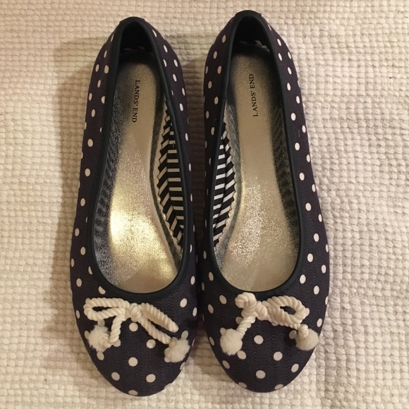 Navy blue poka dot shoes